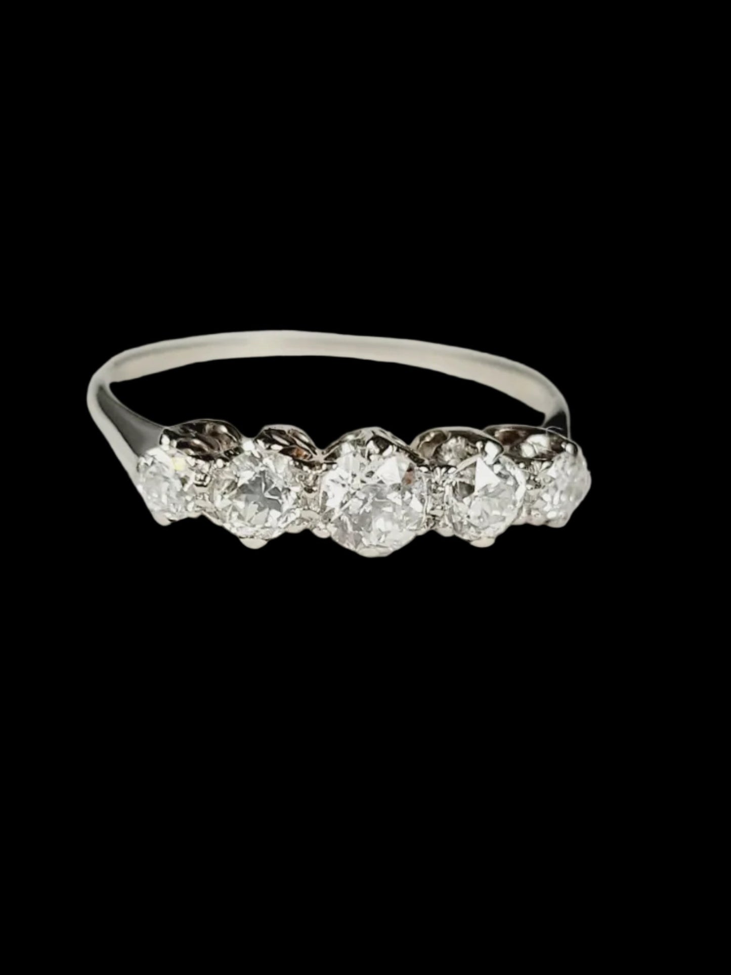 Art deco antique old cut diamond five stone ring sku 8860