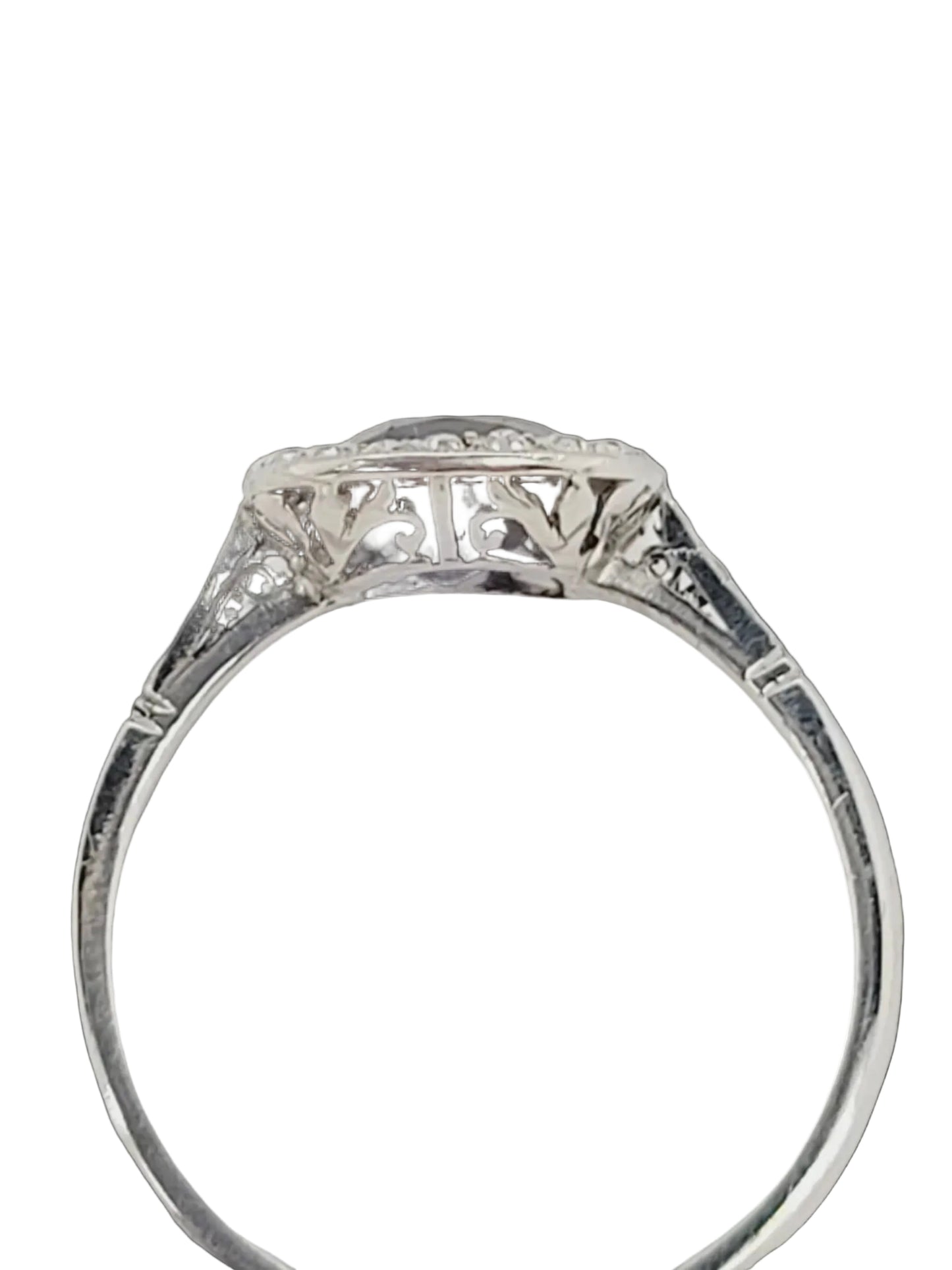 Edwardian natural sapphire and diamond cluster engagement ring sku 8952