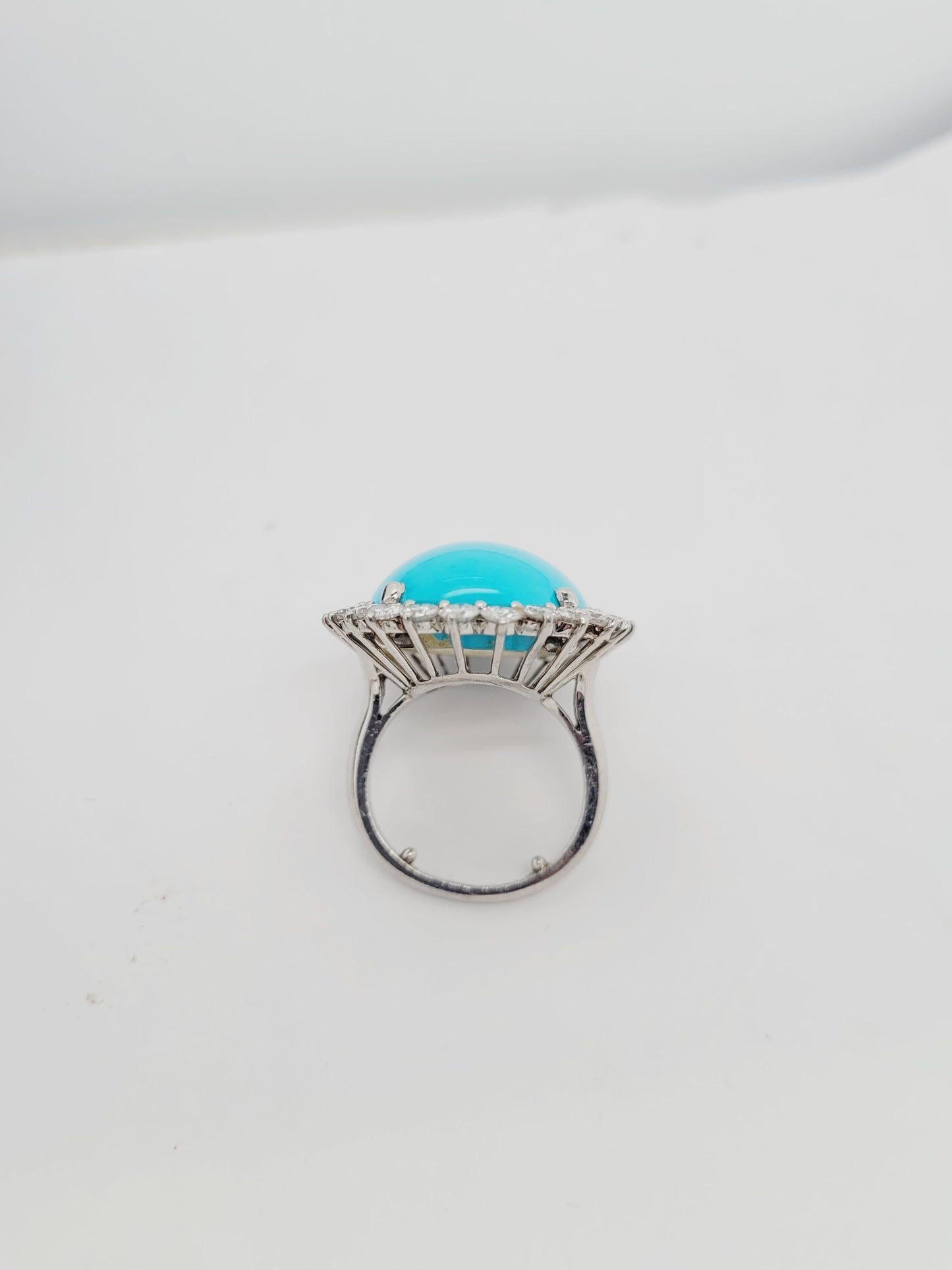 Large turquoise and diamond cluster dress ring
sku 8545