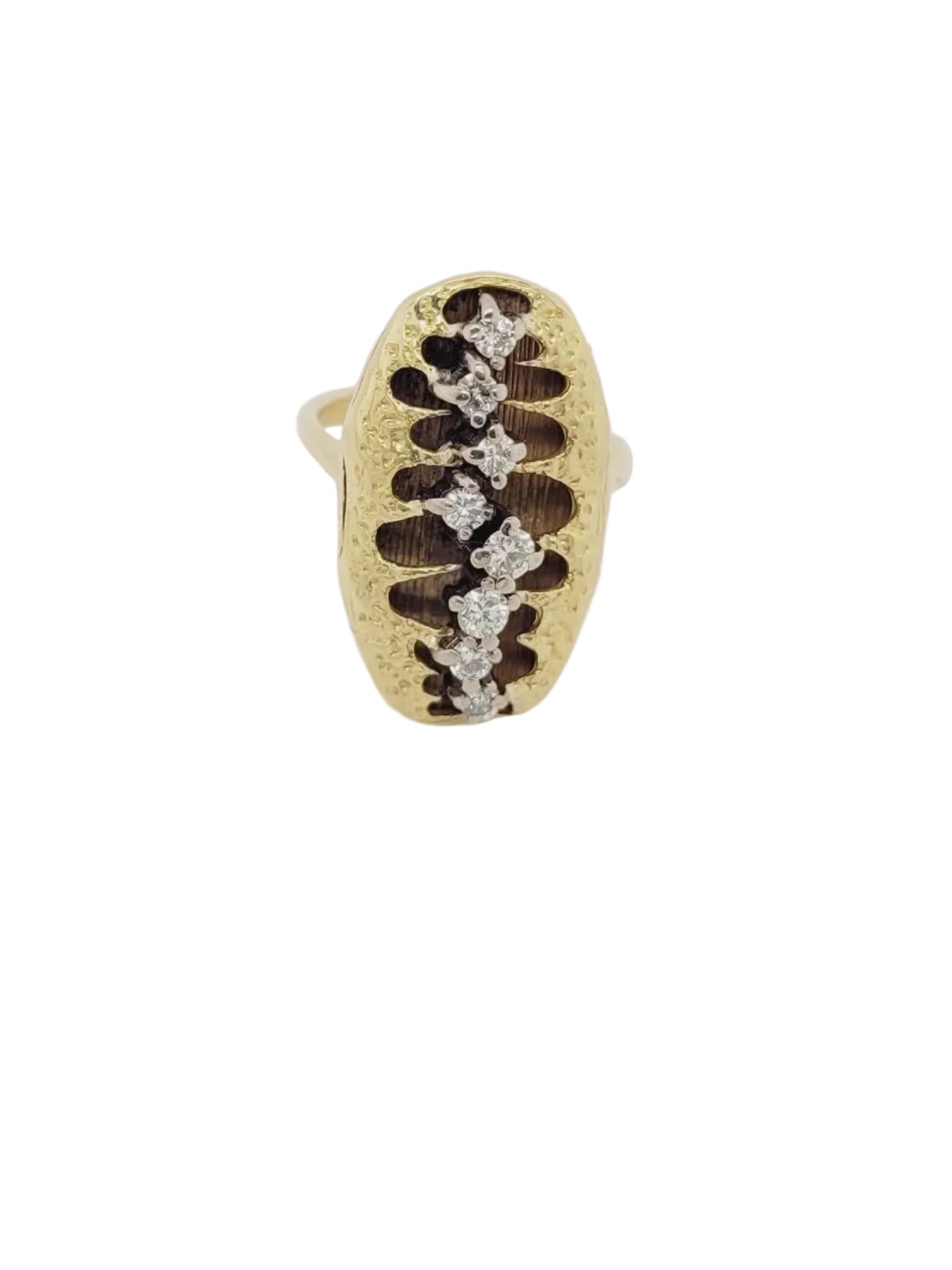 Vintage 1960's diamond 18ct yellow gold dress ring sku 8996