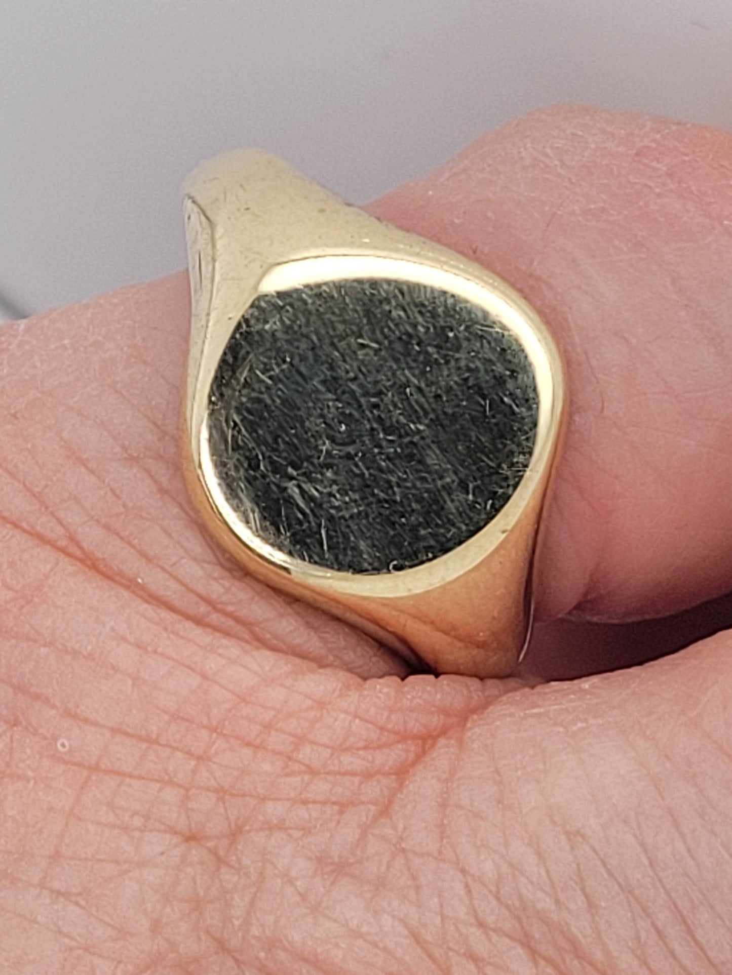 Plain 9ct yellow gold signet ring sku 8968