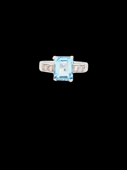 Aquamarine and diamond geometric dress ring
SKU: 5223