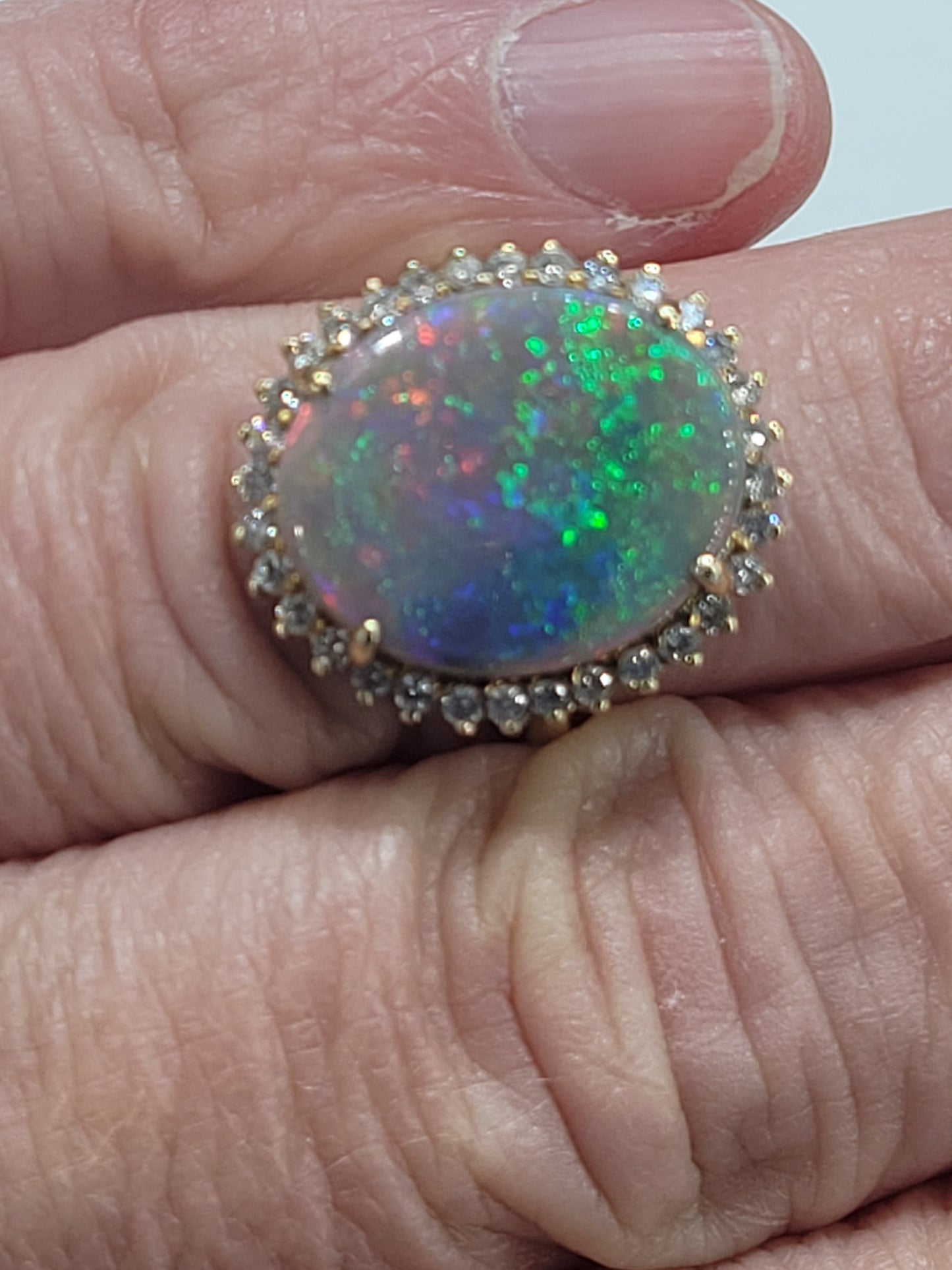 Opal and diamond dress ring sku 9146