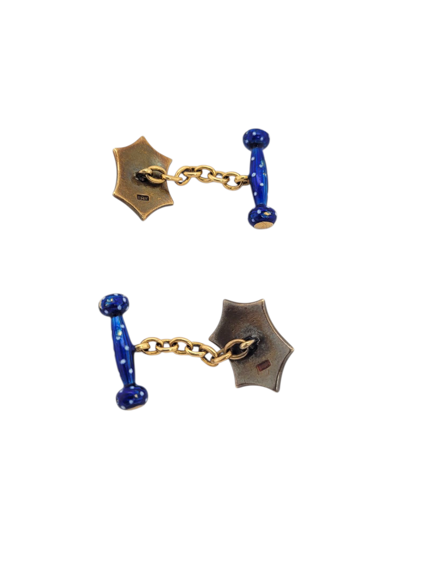 Antique blue enamel and diamond Edwardian cufflinks
SKU: 8228