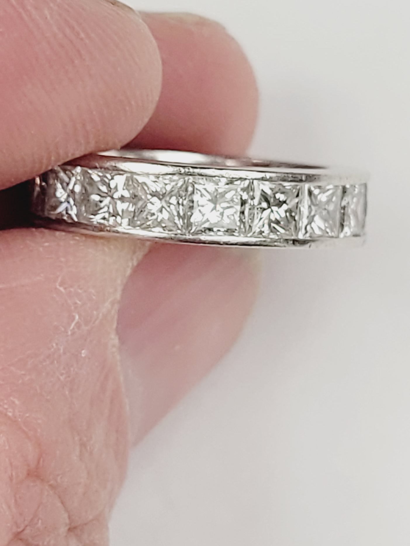 Princess cut diamond full hoop eternity band sku 9016