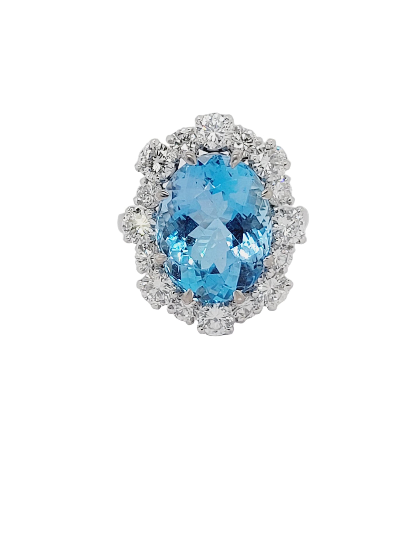 Vintage 1960's aquamarine and diamond dress ring sku 9028