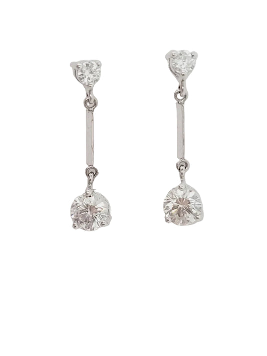 Pair of diamond drop earrings sku 9171