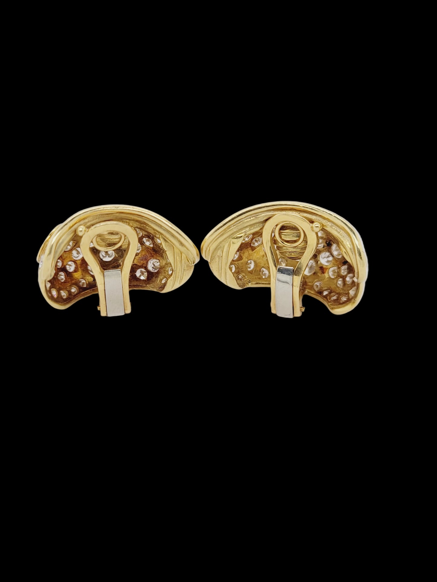 Unusual 1980's diamond huggie earrings sku 8760