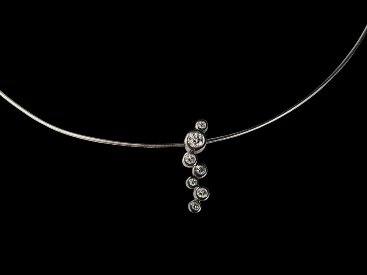 Diamond bubble pendant necklace sku 8776