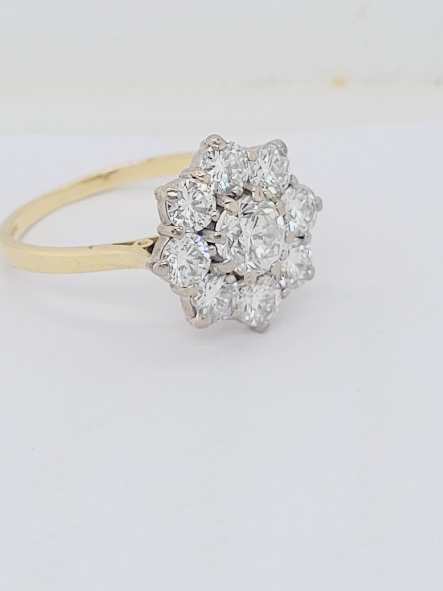 Vintage diamond daisy cluster engagement ring sku 8693