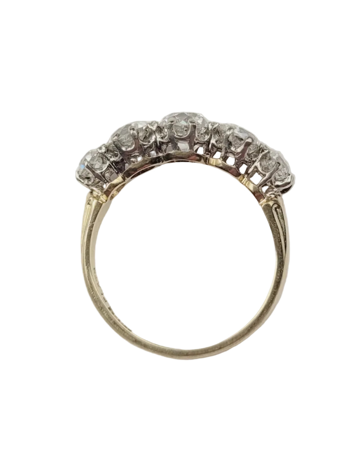 Old mine cut five tone diamond ring sku 9081