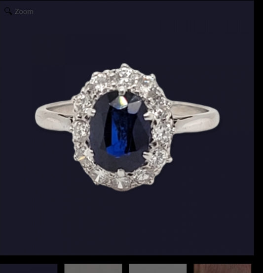 Sapphire and diamond cluster ring
SKU: 5495