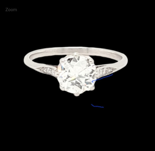 1.01ct old European cut diamond solitaire ring