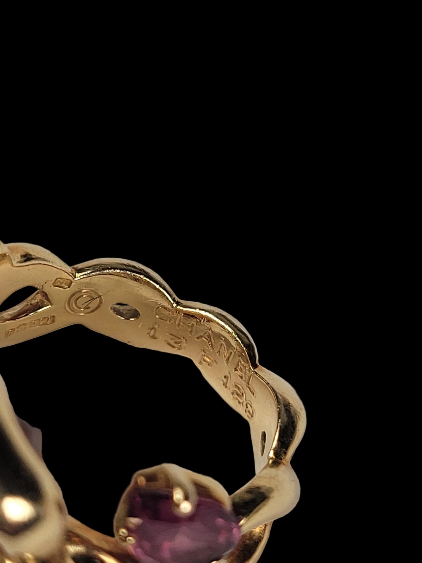 Vintage Channel amethyst and citrine ring Sku 8727