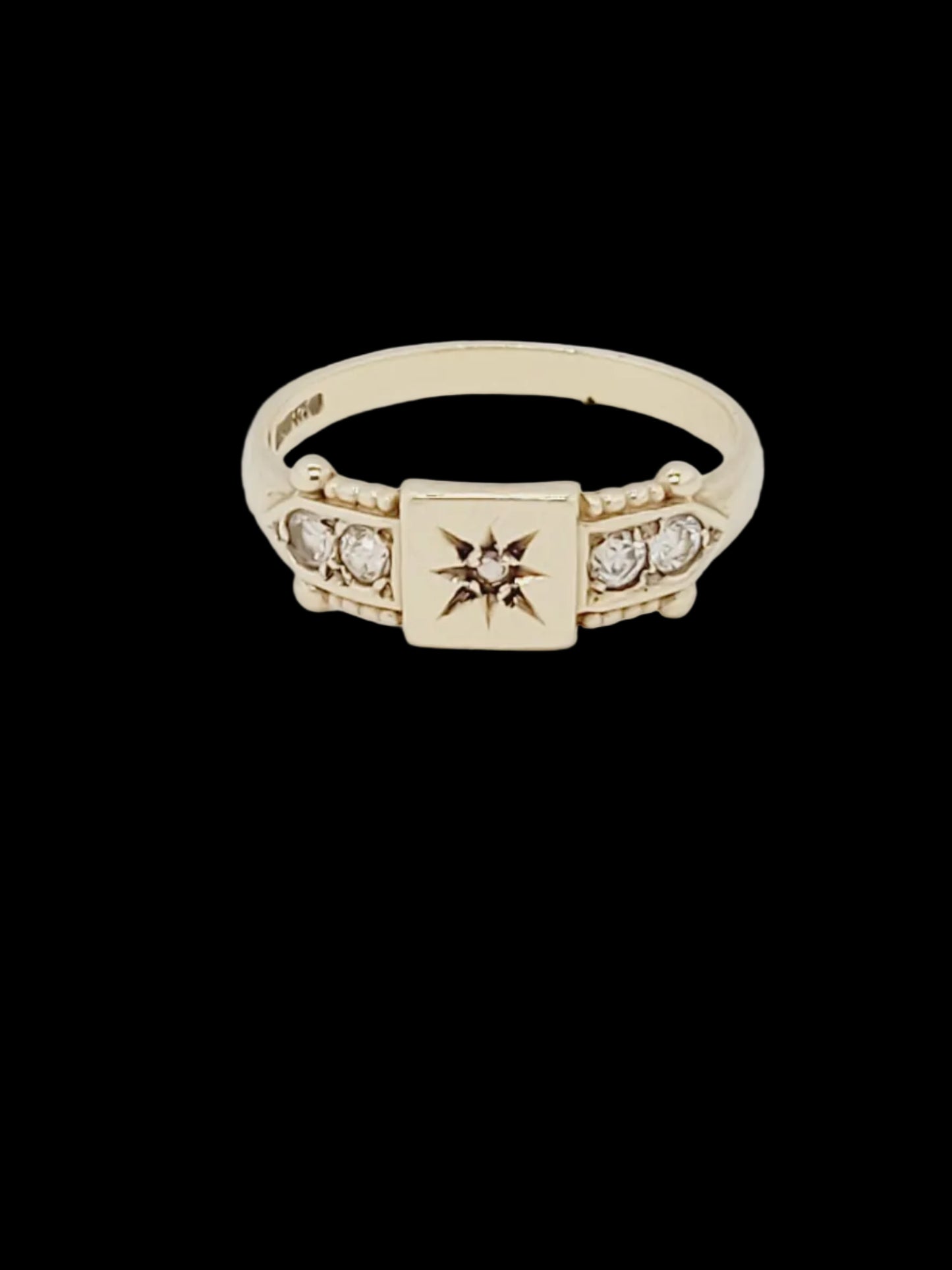 Gypsy set diamond yellow gold ring sku 8848