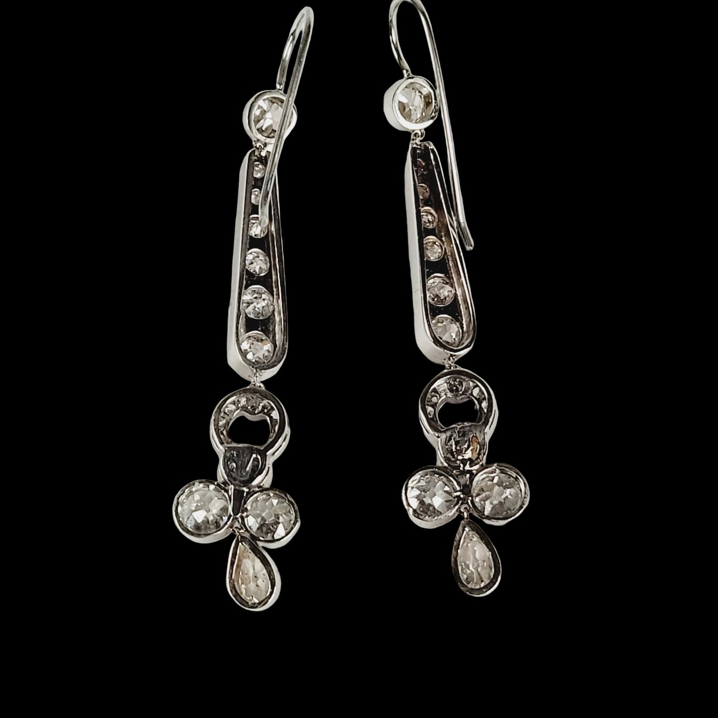 Art deco diamond chandelier earrings sku 8844