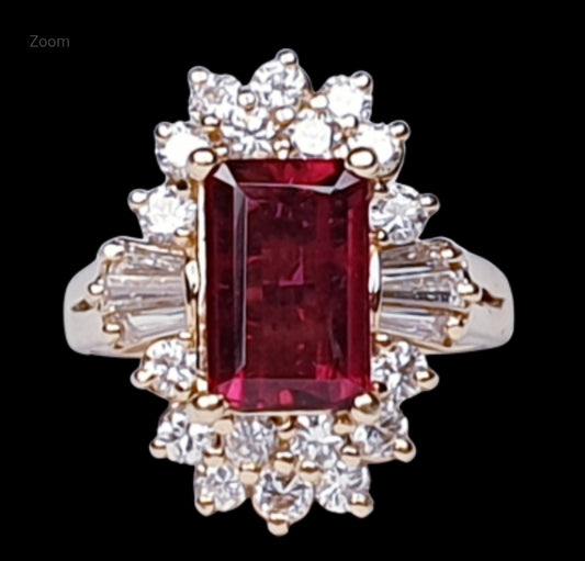 Rubellite and Diamond Cluster Ring
SKU: 3793