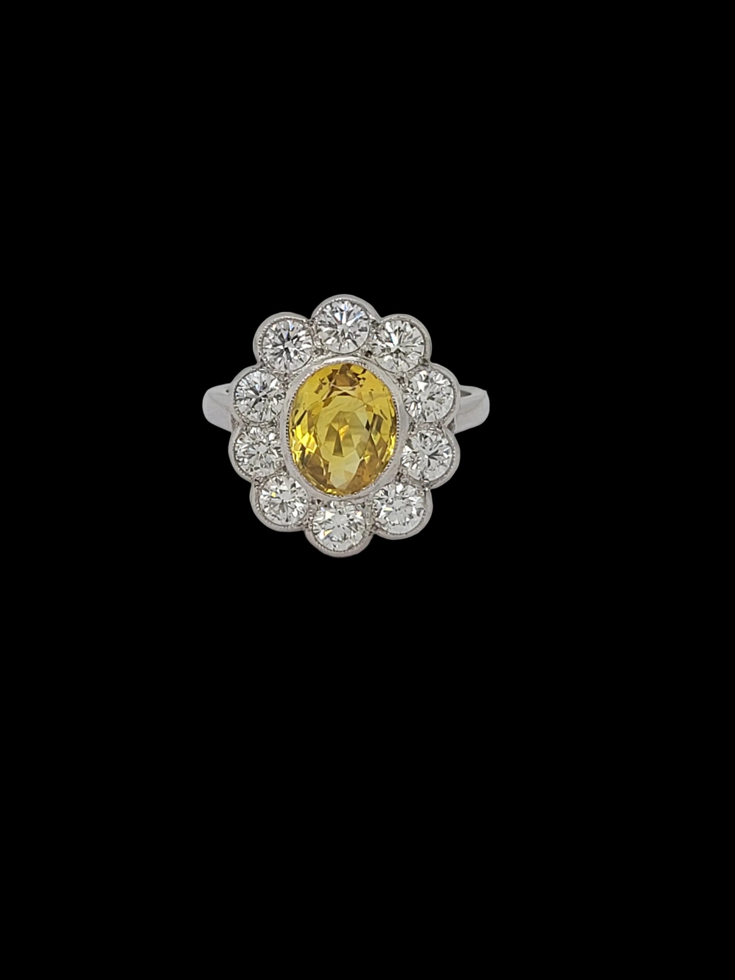Yellow sapphire and diamond engagement ring sku 8795