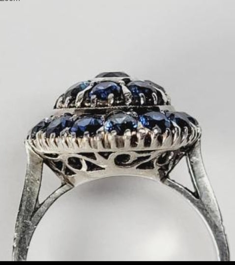 Art deco Montana sapphire cluster ring
SKU: 5116