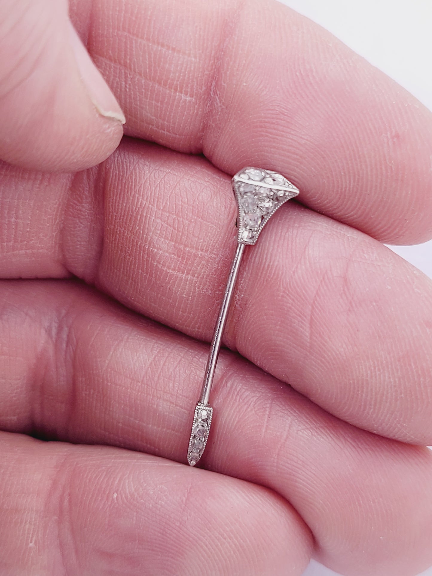 Art deco diamond nail jabot pin
SKU: 7976