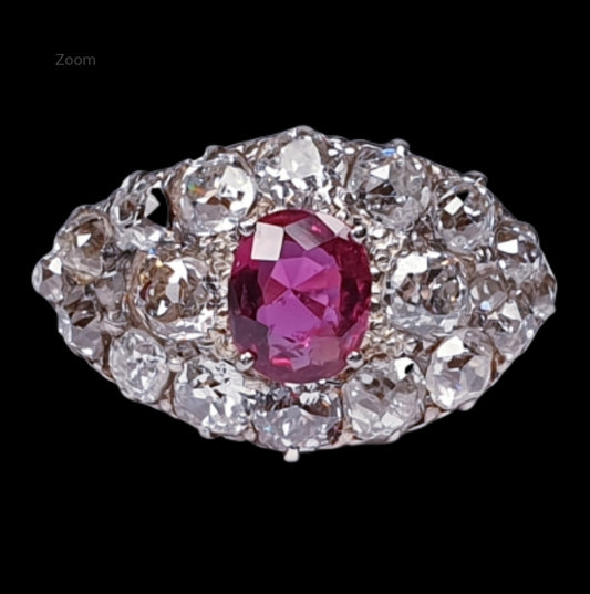 Antique ruby and old cut diamond engagement ring
SKU: 4718