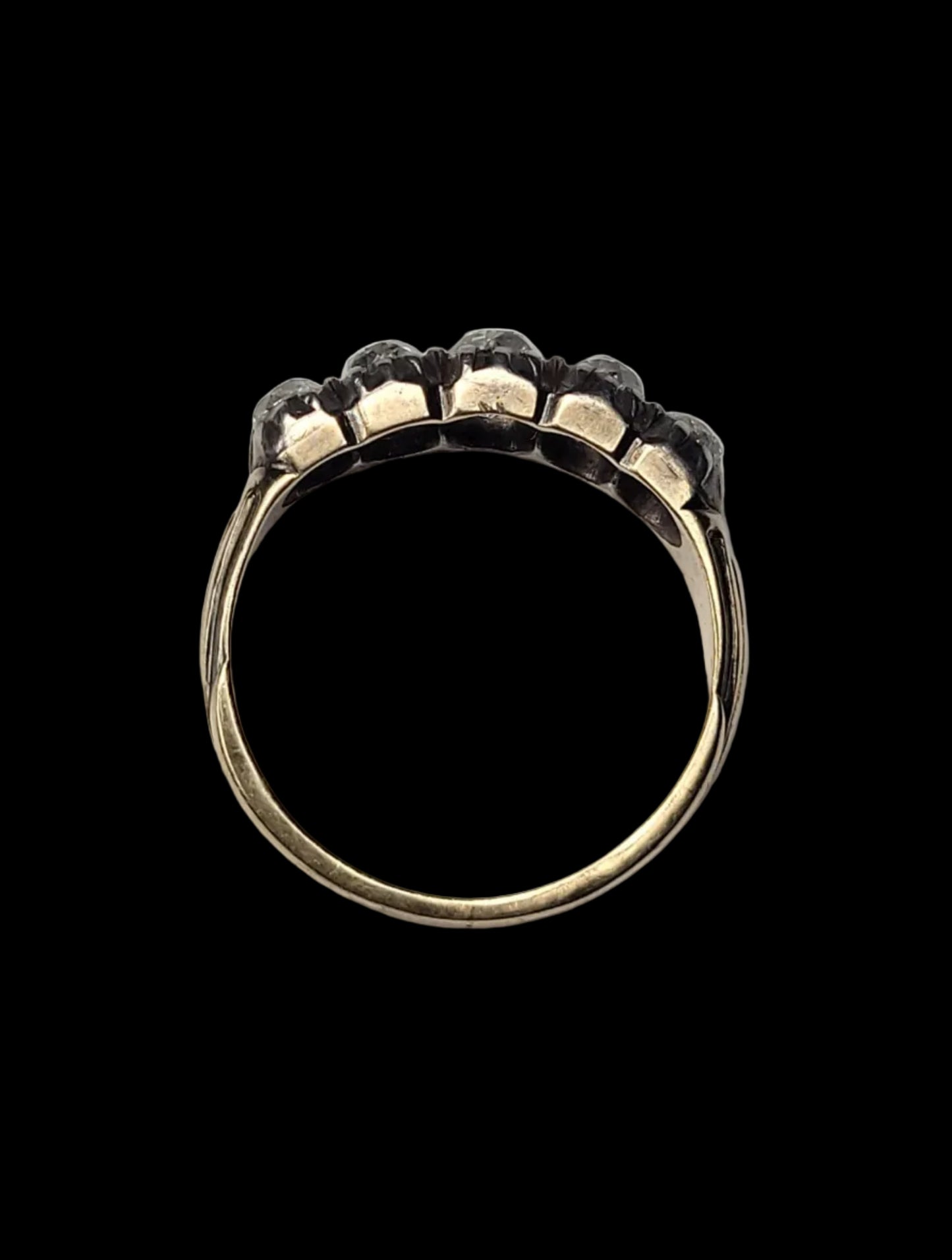 Georgian chunky old mine cut five diamond ring sku 8930