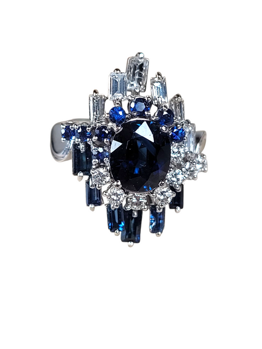 1950's sapphire and diamond cluster ring
SKU: 8434