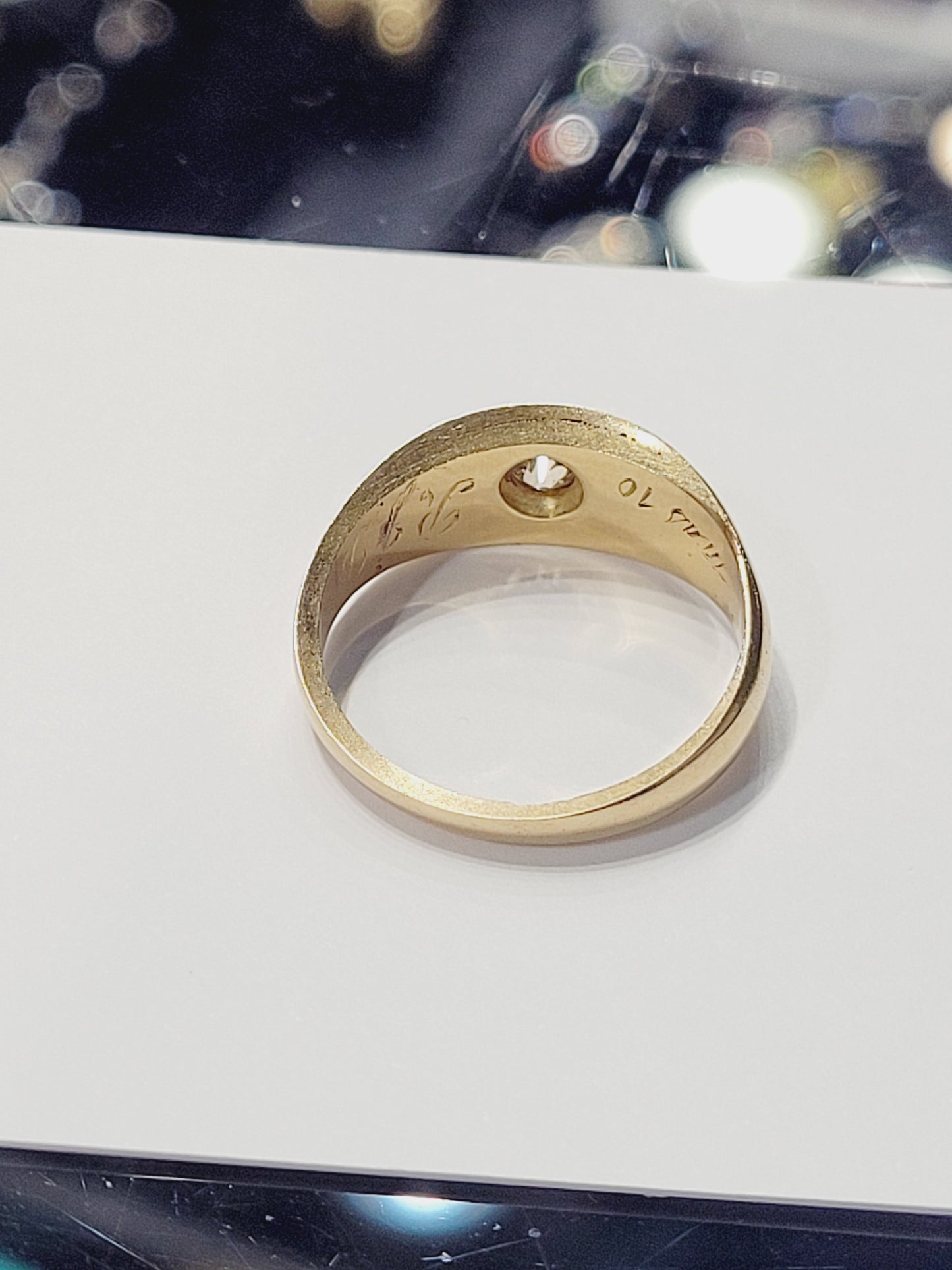 Antique diamond gypsy ring sku 8739