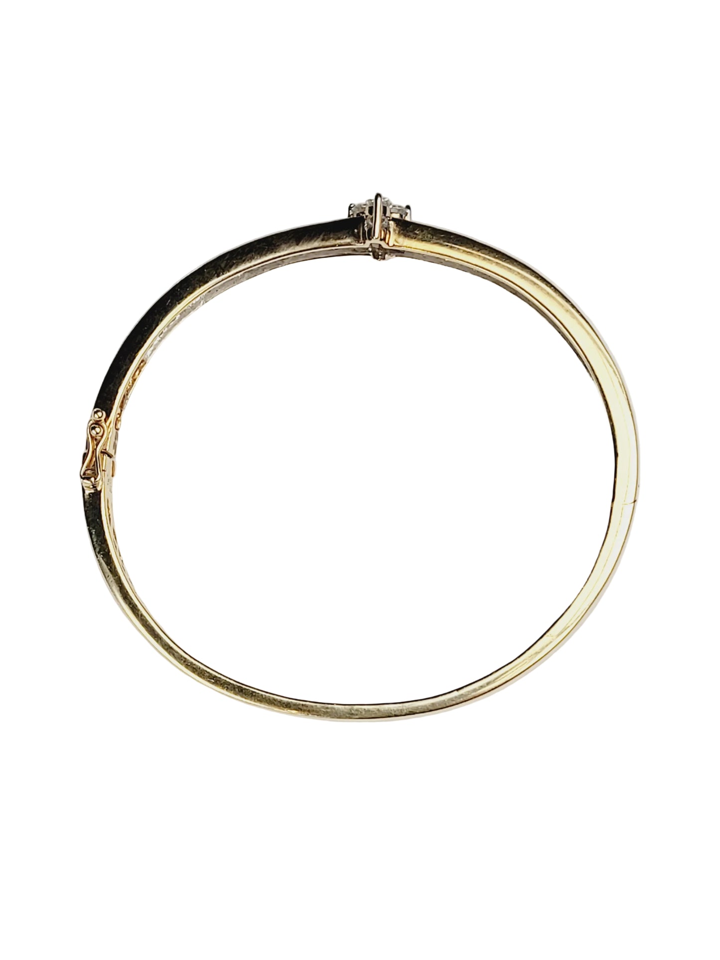 Vintage baguette diamond 18ct gold bangle sku 8982