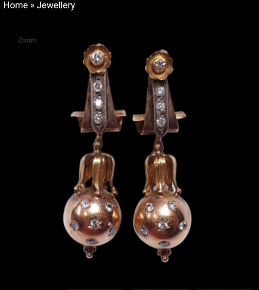 Pair of Antique Diamond Drop Earrings
SKU: 3901