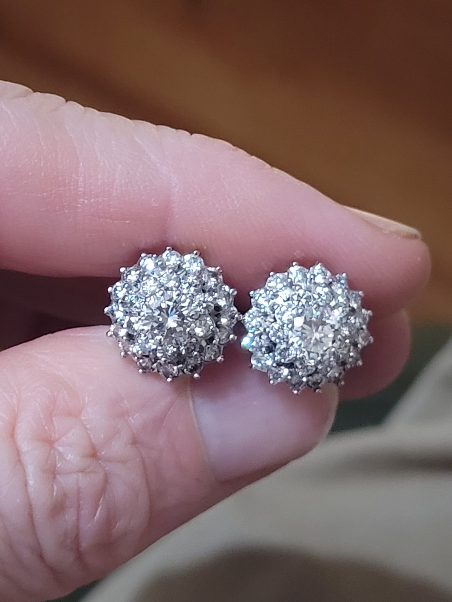 Cluster diamond stud earrings sku 8686