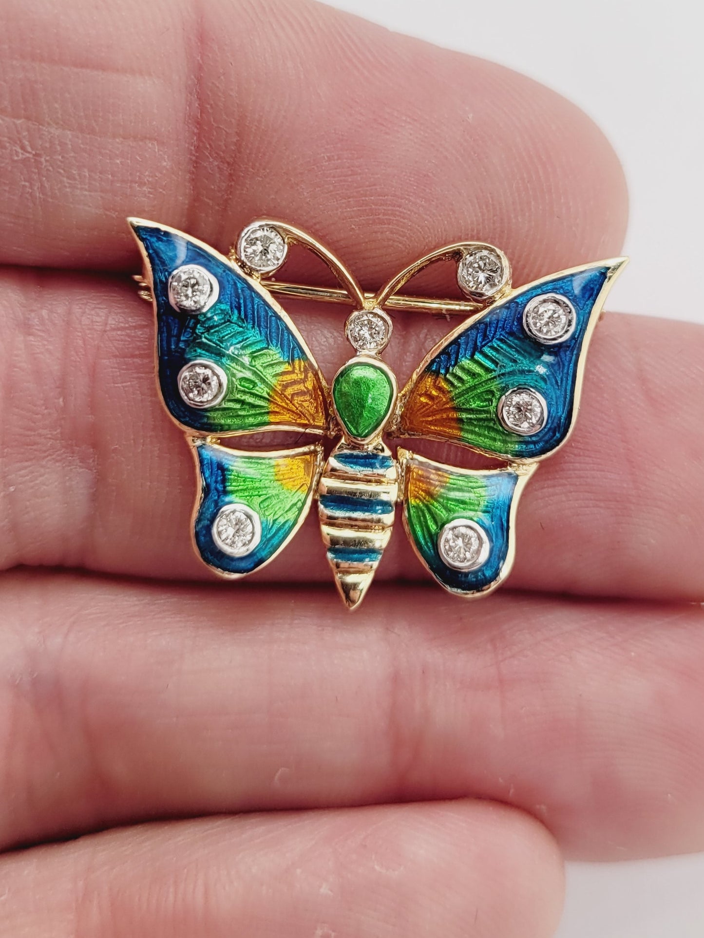 Vintage gold butterfly brooch sku 9009