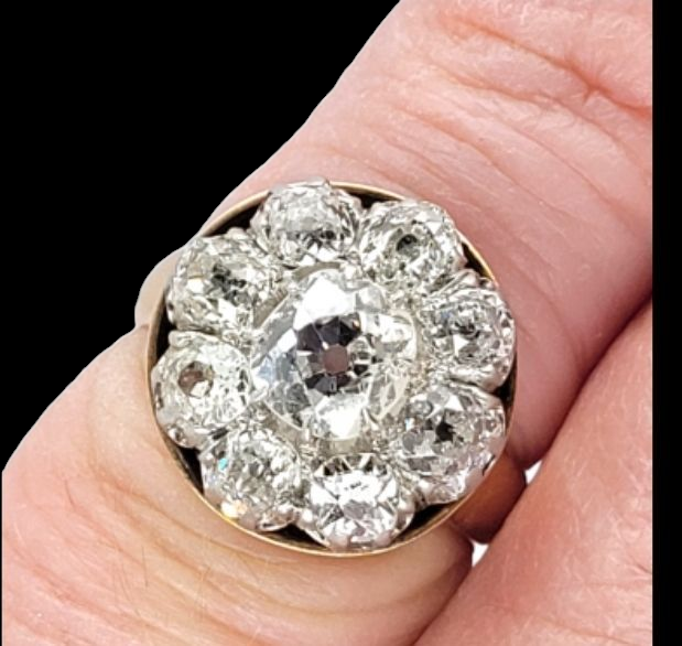 Fantastic old mine cut diamond cluster ring
SKU: 6920