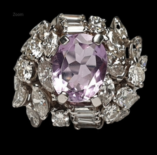 Cool Amethyst and Diamond Cluster Ring
SKU: 3440