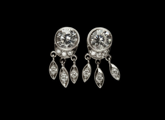 Vintage petite diamond stud and tassel earrings
SKU: 8612