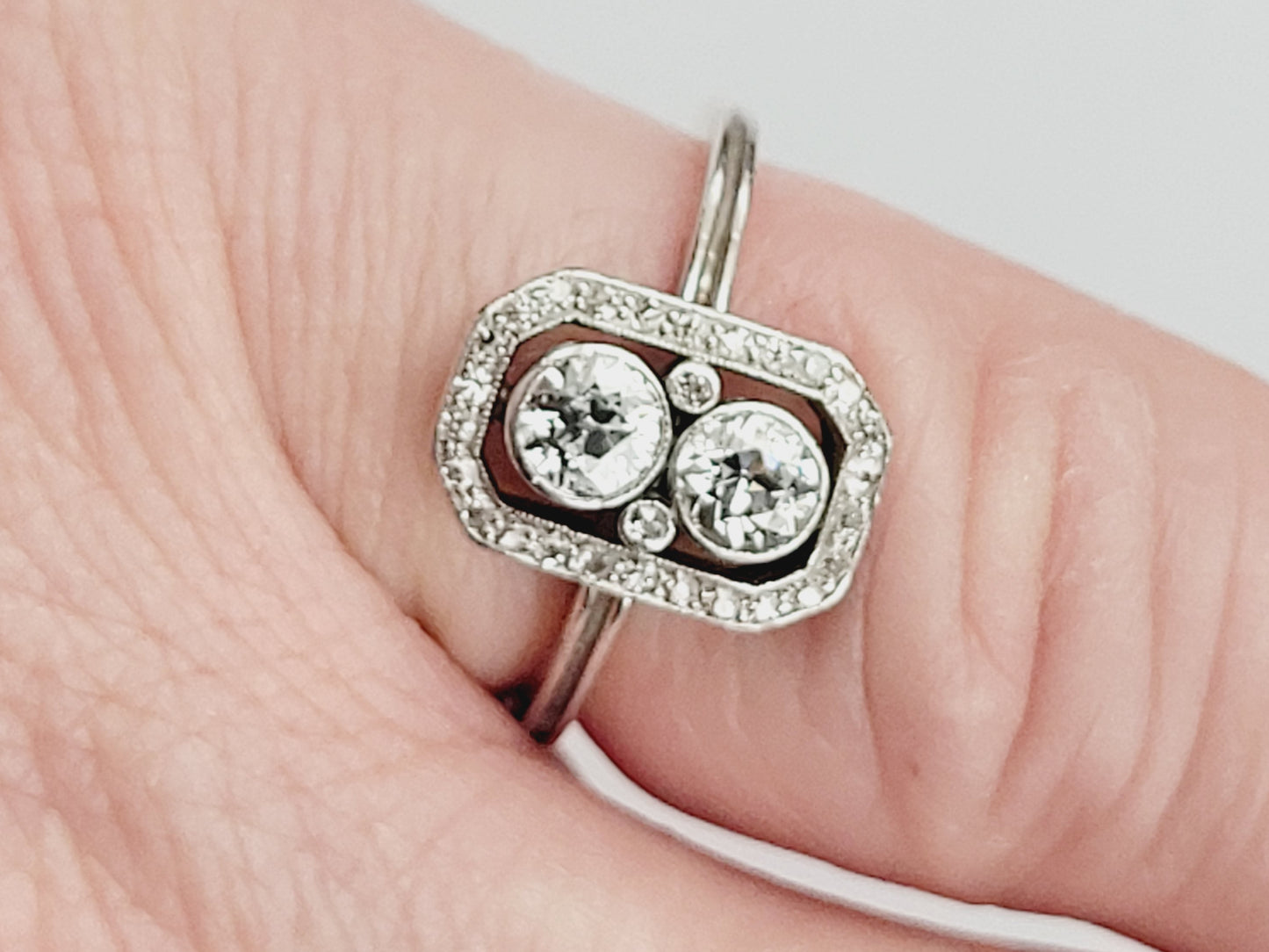 Antique Edwardian diamond engagement ring sku 8899