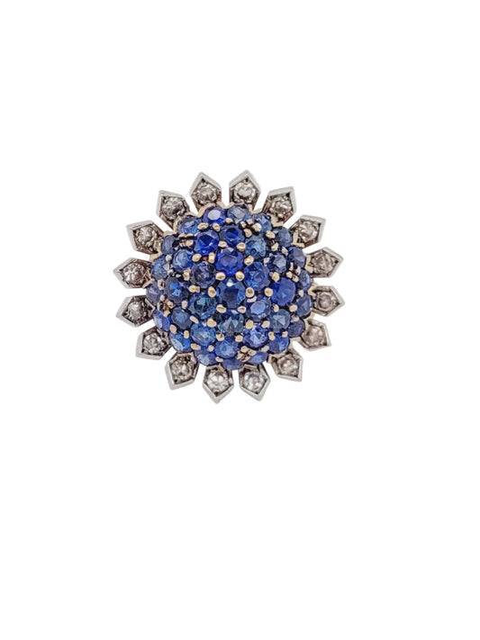 Sapphire and diamond ring sku 9013