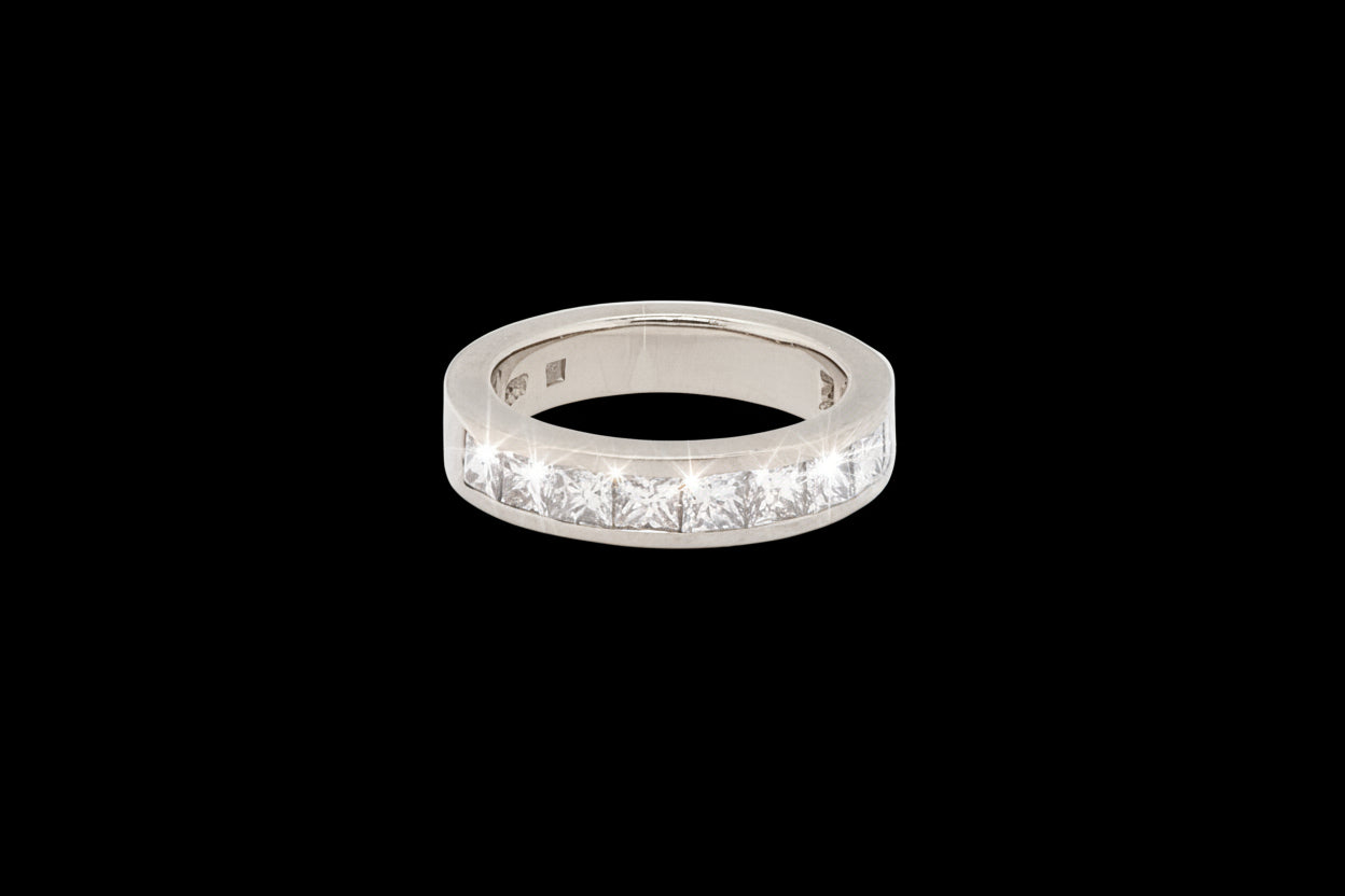 Half hoop princess cut diamond eternity band sku 8697
