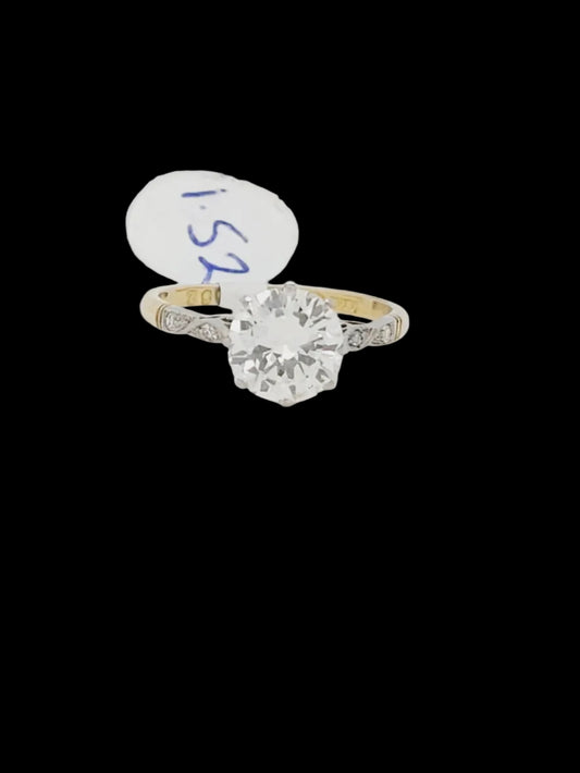 1.52ct solitaire diamond engagement ring in 18ct yellow gold sku 8734