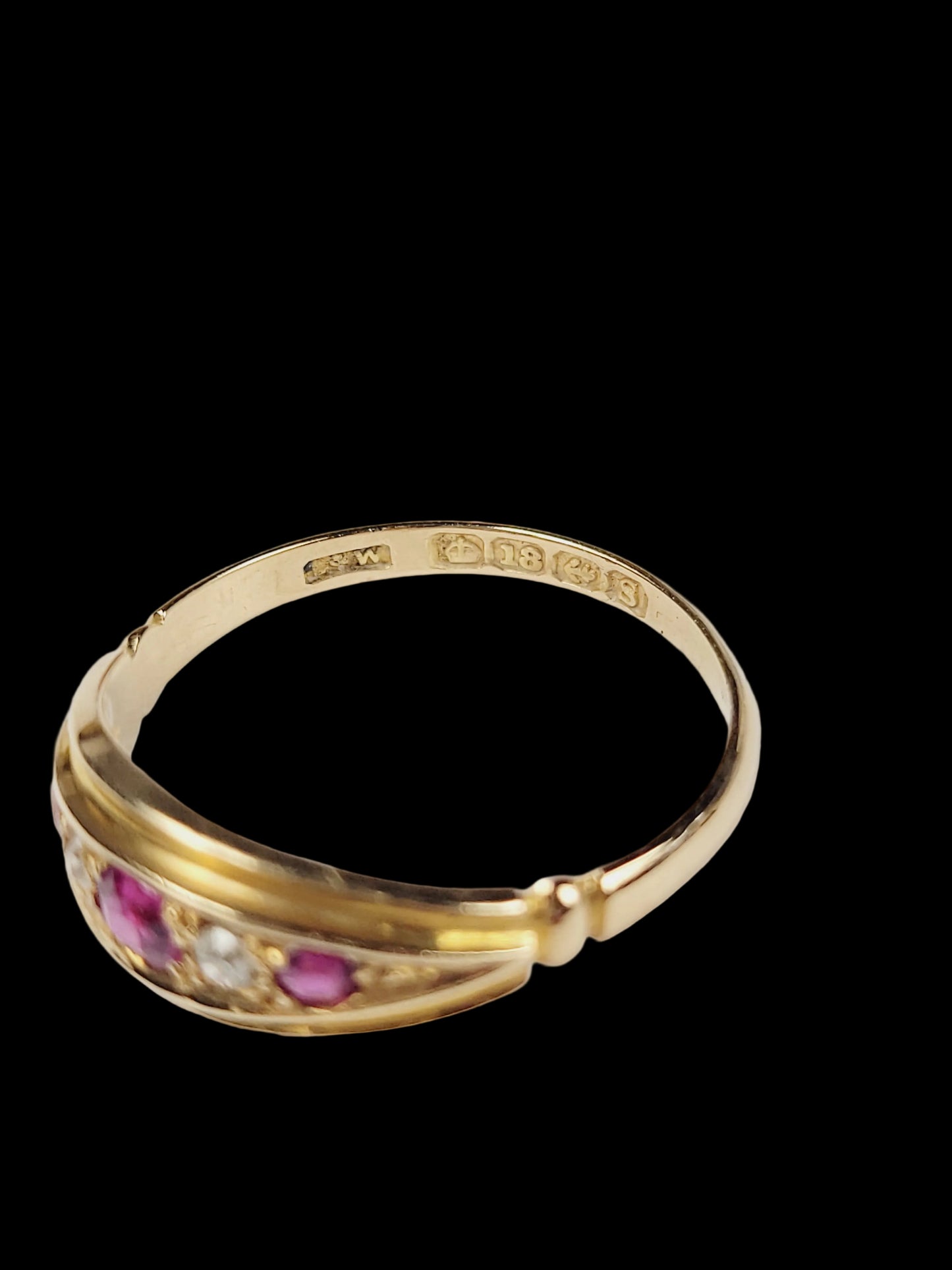 Antique ruby and diamond ring sku 8780