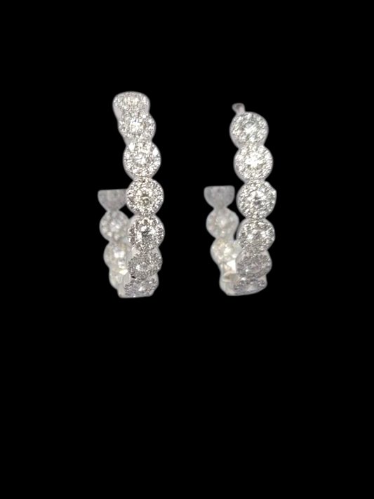 Unusual modern diamond cluster hoop earrings
SKU: 8154