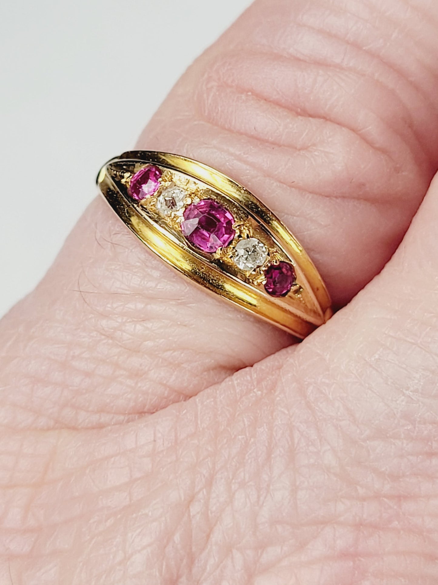 Antique ruby and diamond ring sku 8780
