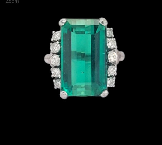 Lagoon tourmaline and diamond dress ring
SKU: 8251