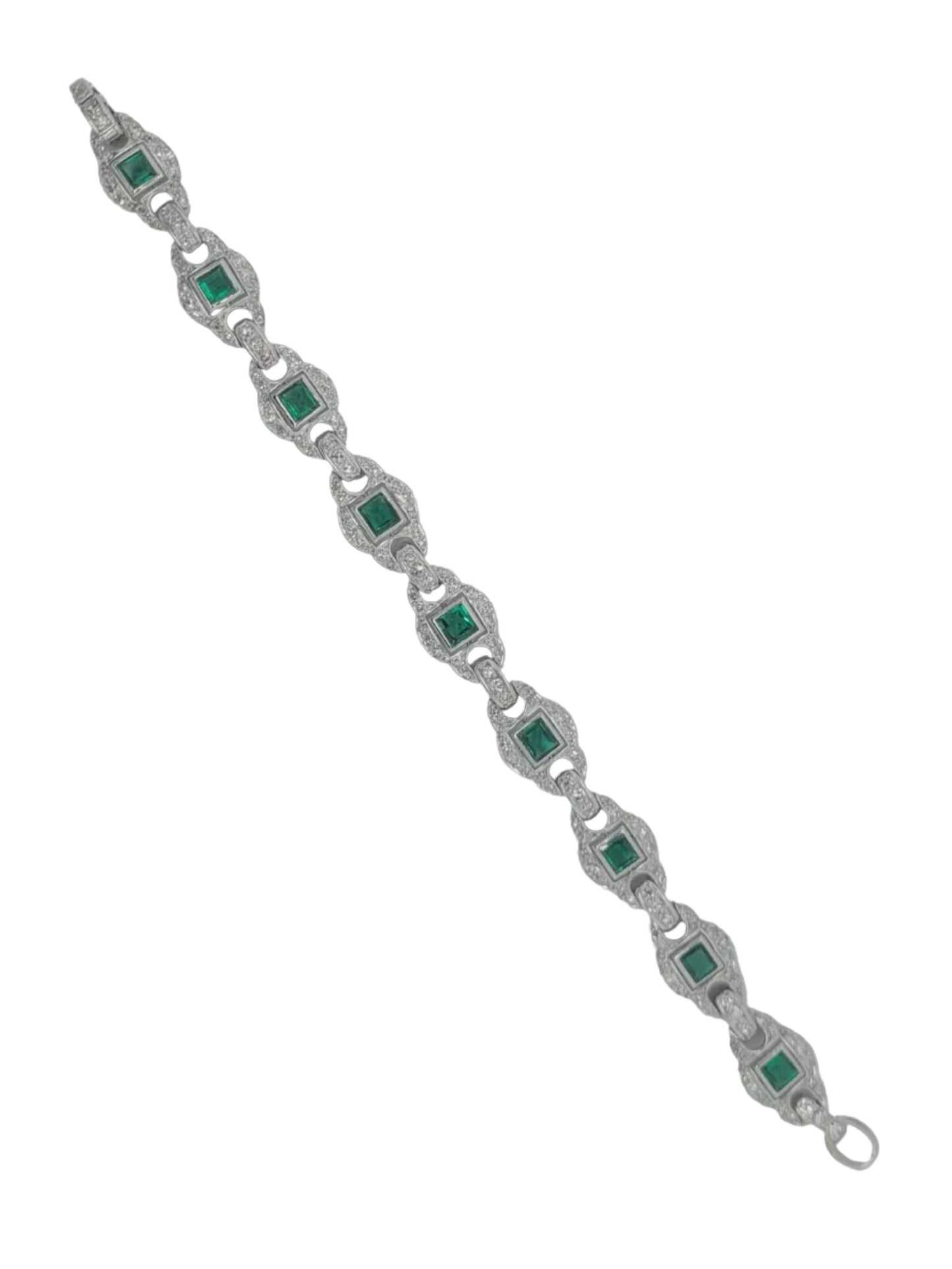 Artdeco emerald and diamond bracelet sku 9203