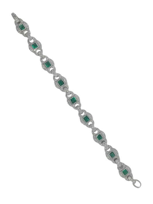 Artdeco emerald and diamond bracelet sku 9203