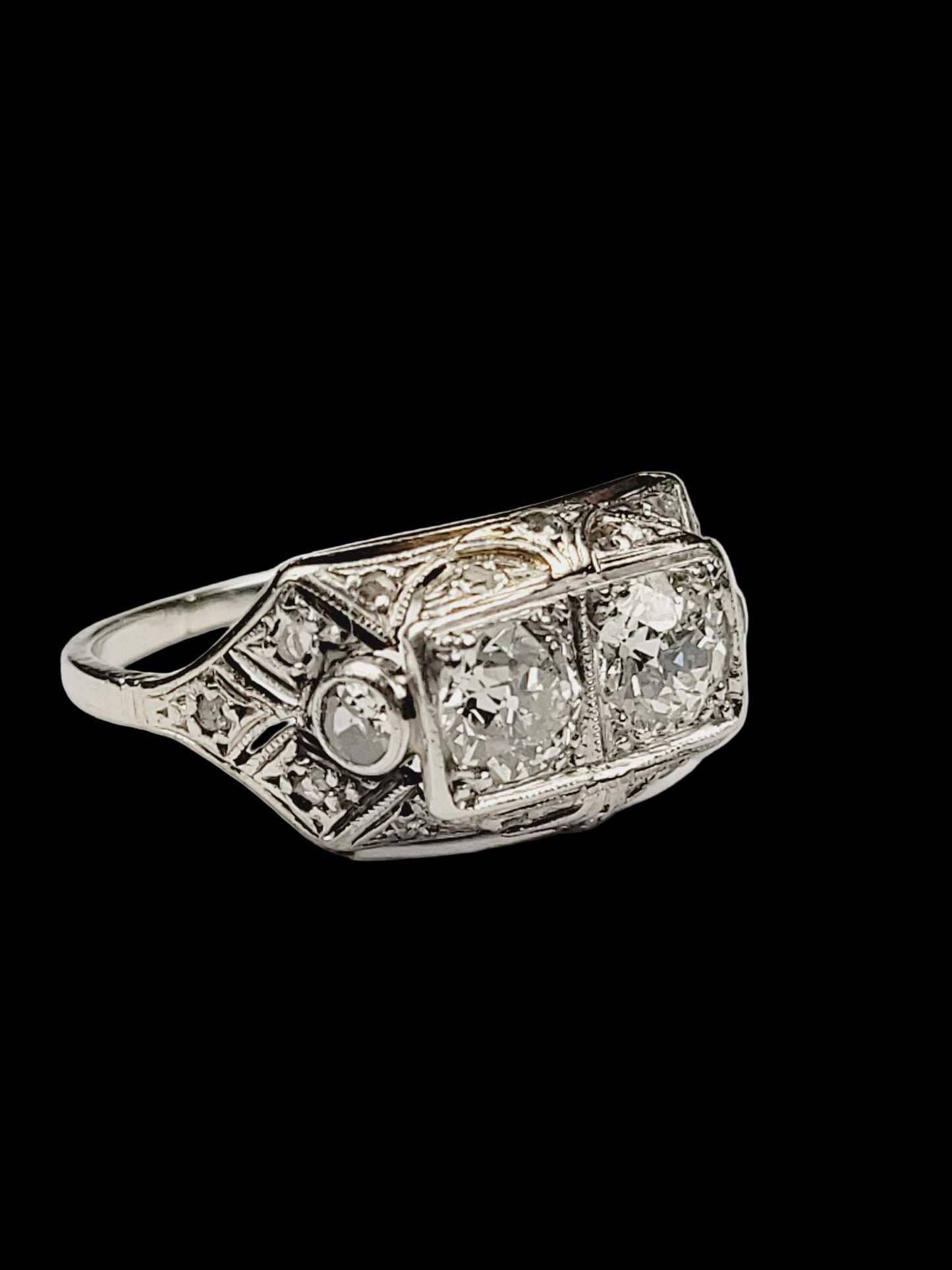 Art deco diamond engagement ring sku 8898