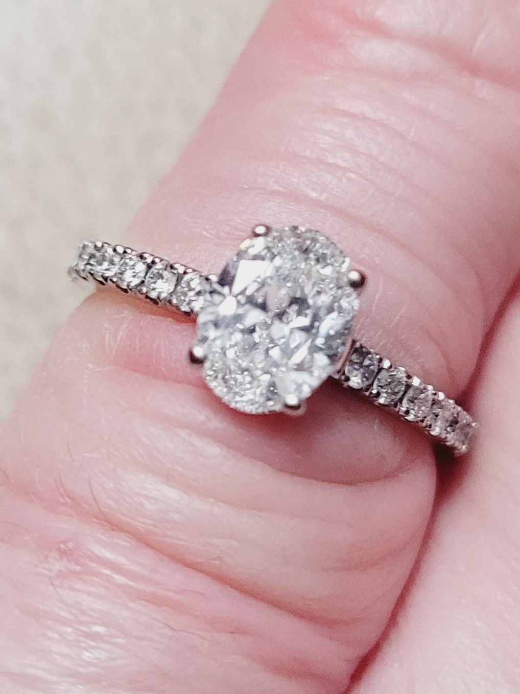 Oval diamond solitaire engagement ring sku 8873