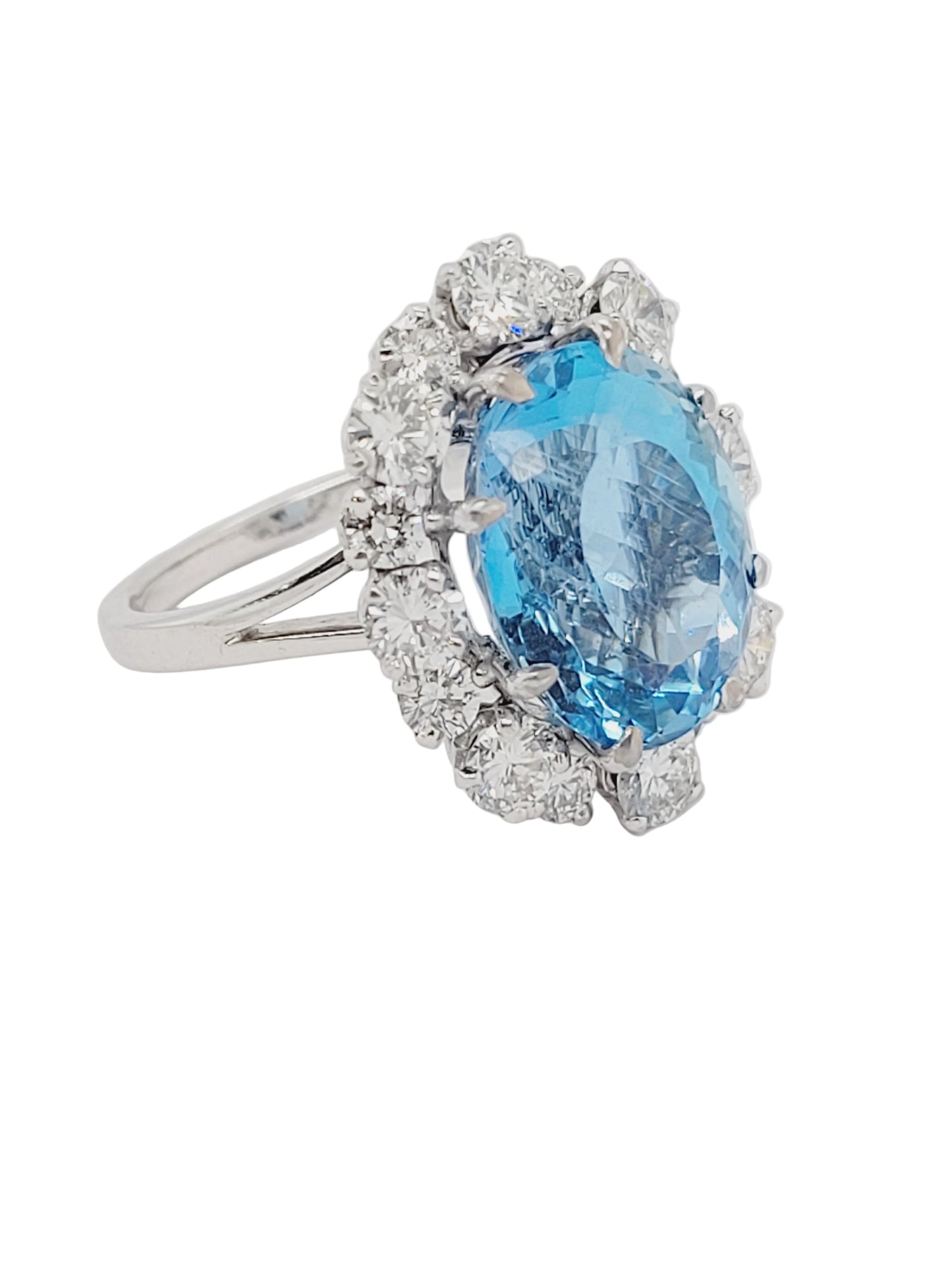 Vintage 1960's aquamarine and diamond dress ring sku 9028