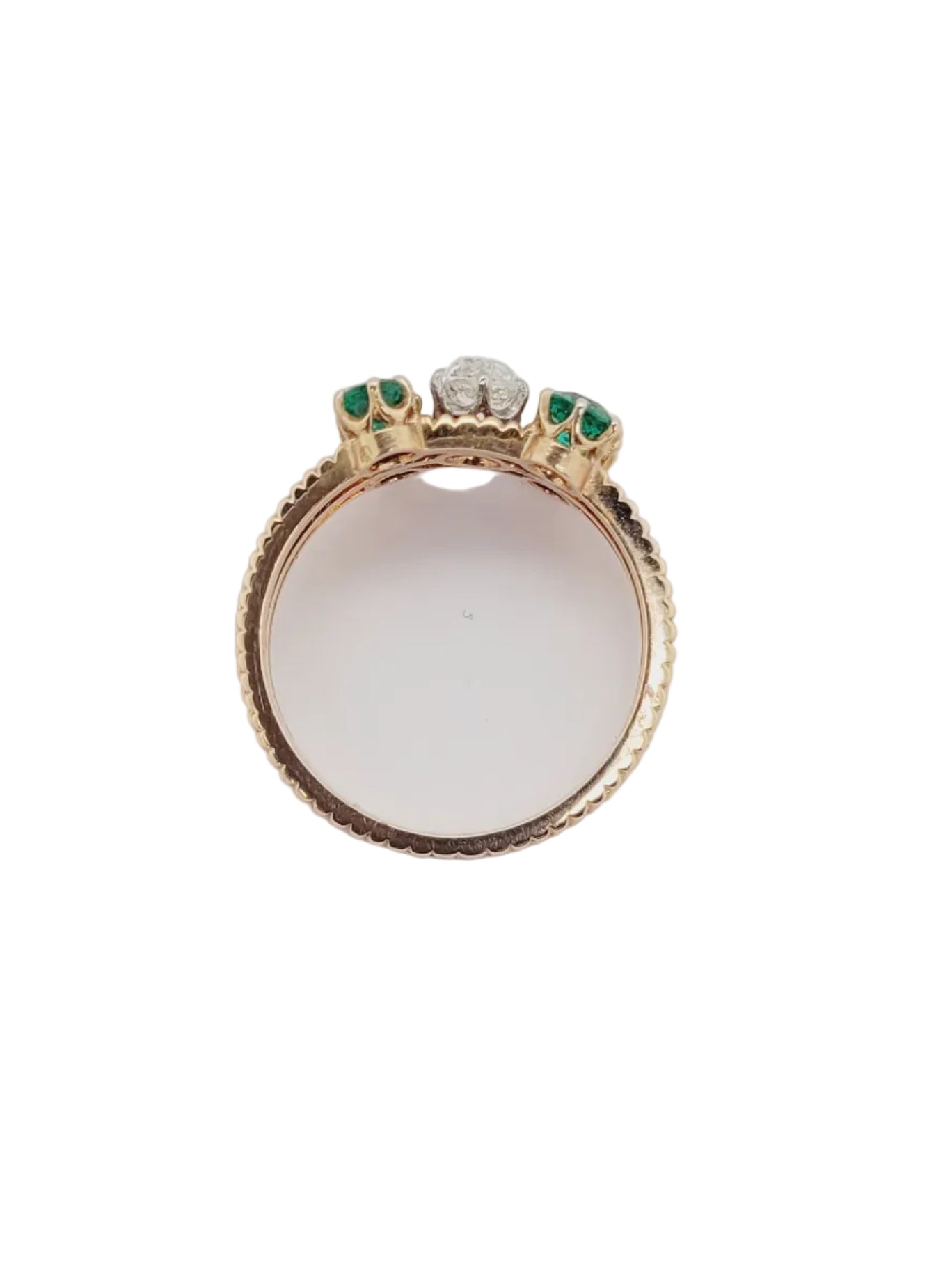 Antique diamond, emerald and ruby dress ring sku 9012