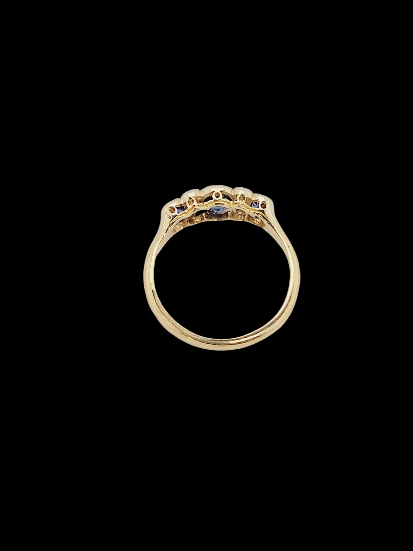 Sapphire and diamond antique ring sku 8823